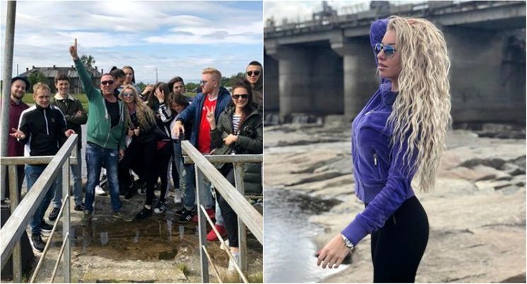 Петроглифы и море. DJ Цветкоff с женой фотографируются в Беломорске