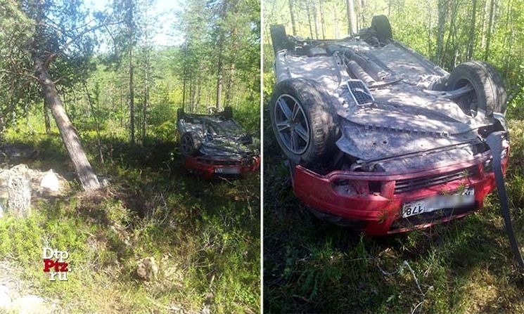 На трассе «Кола» в Карелии опрокинулся легковой автомобиль