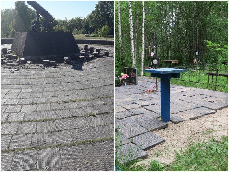 Историческую плитку из Петрозаводска обнаружили на кладбище в Бесовце