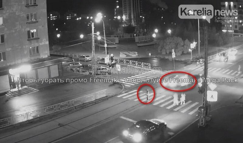 Столкновение машин в центре Петрозаводска спасло жизнь пешеходу