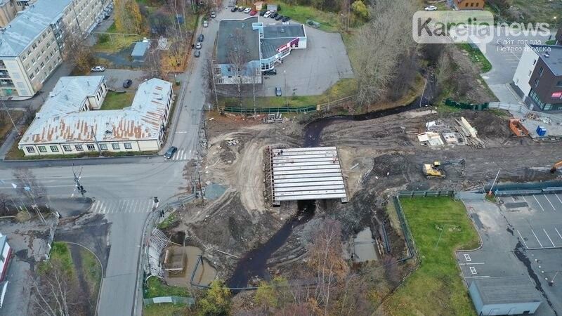 Мост на Кирова через Неглинку с высоты птичьего полета – что сделано за пять месяцев