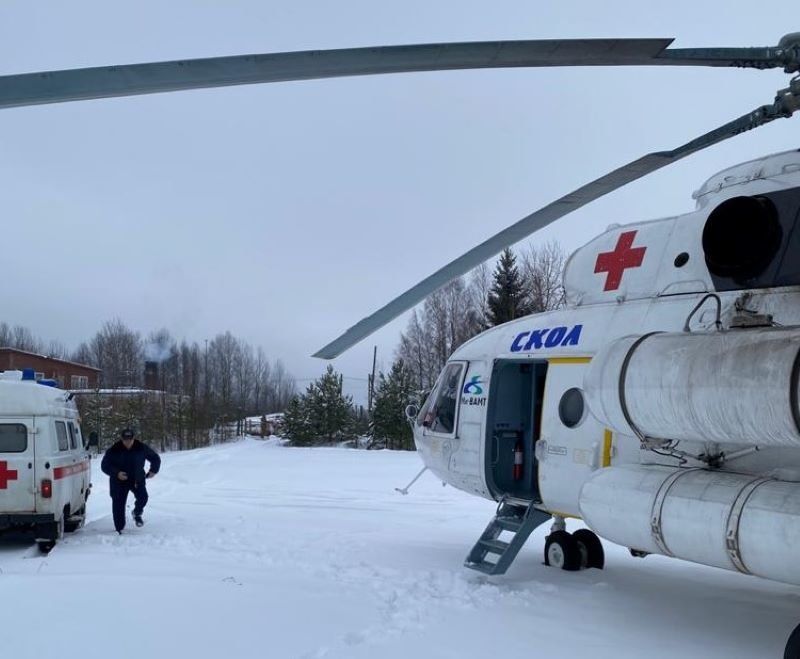 За две недели нового года вертолет санавиации доставил 12 экстренных пациентов в больницы Карелии