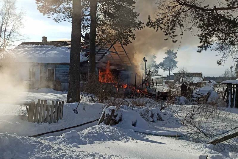 Девушка и женщина погибли на пожаре в деревне Сосновка
