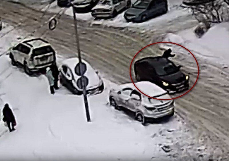 В центре Петрозаводска пешеход набросился на машину